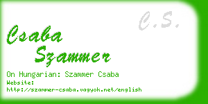 csaba szammer business card